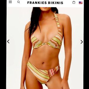 Frankie’s Bikinis Hailee Steinfeld Bathing Suit in Disco Yellow NWT